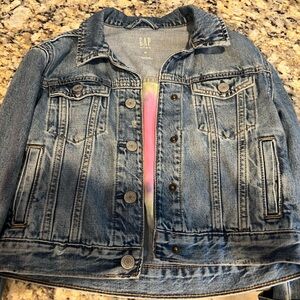 Gap Kids Medium Denim Jacket – Tie Dye Heart Back